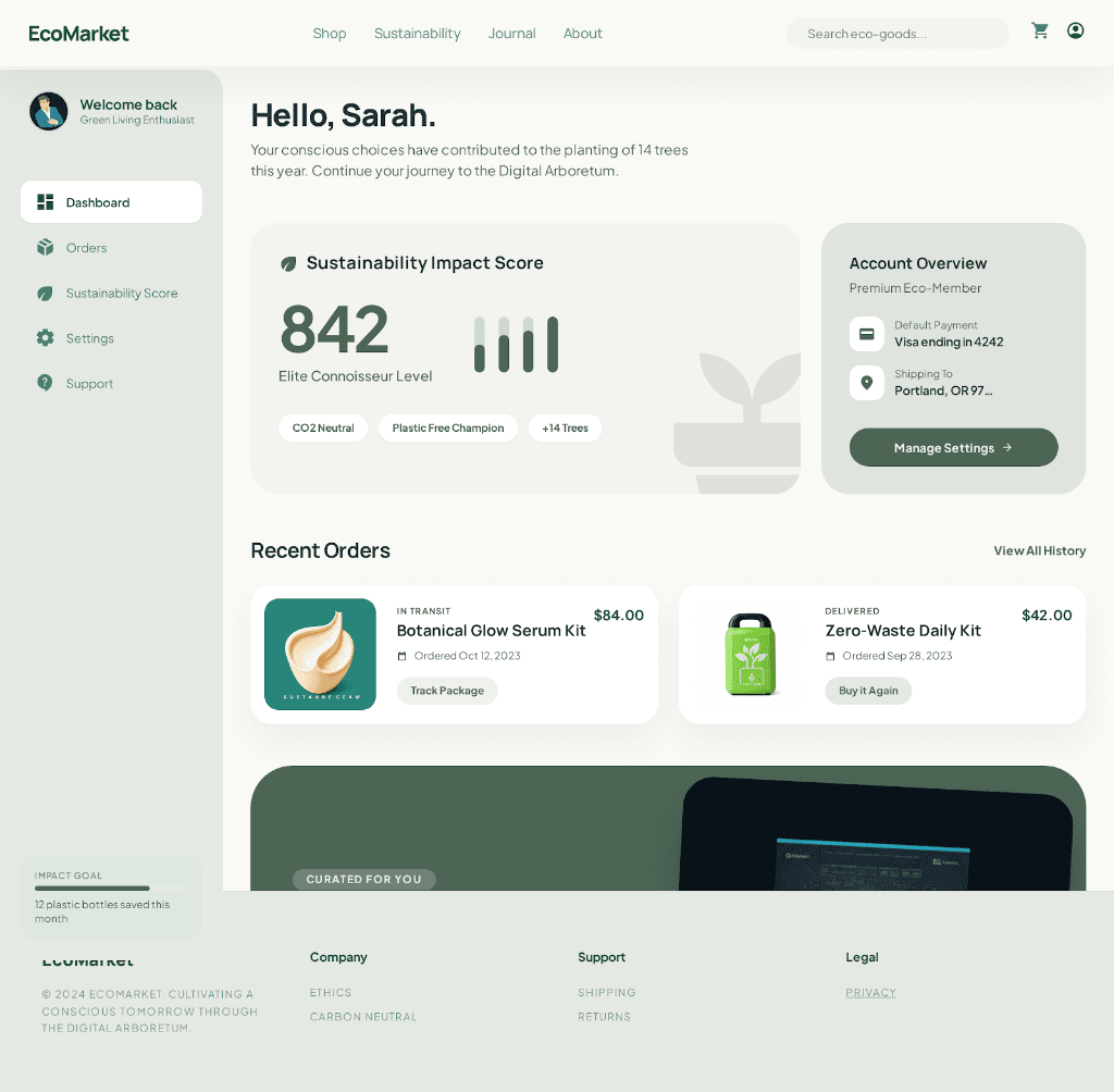 EcoMarket — Dashboard de impacto de usuario