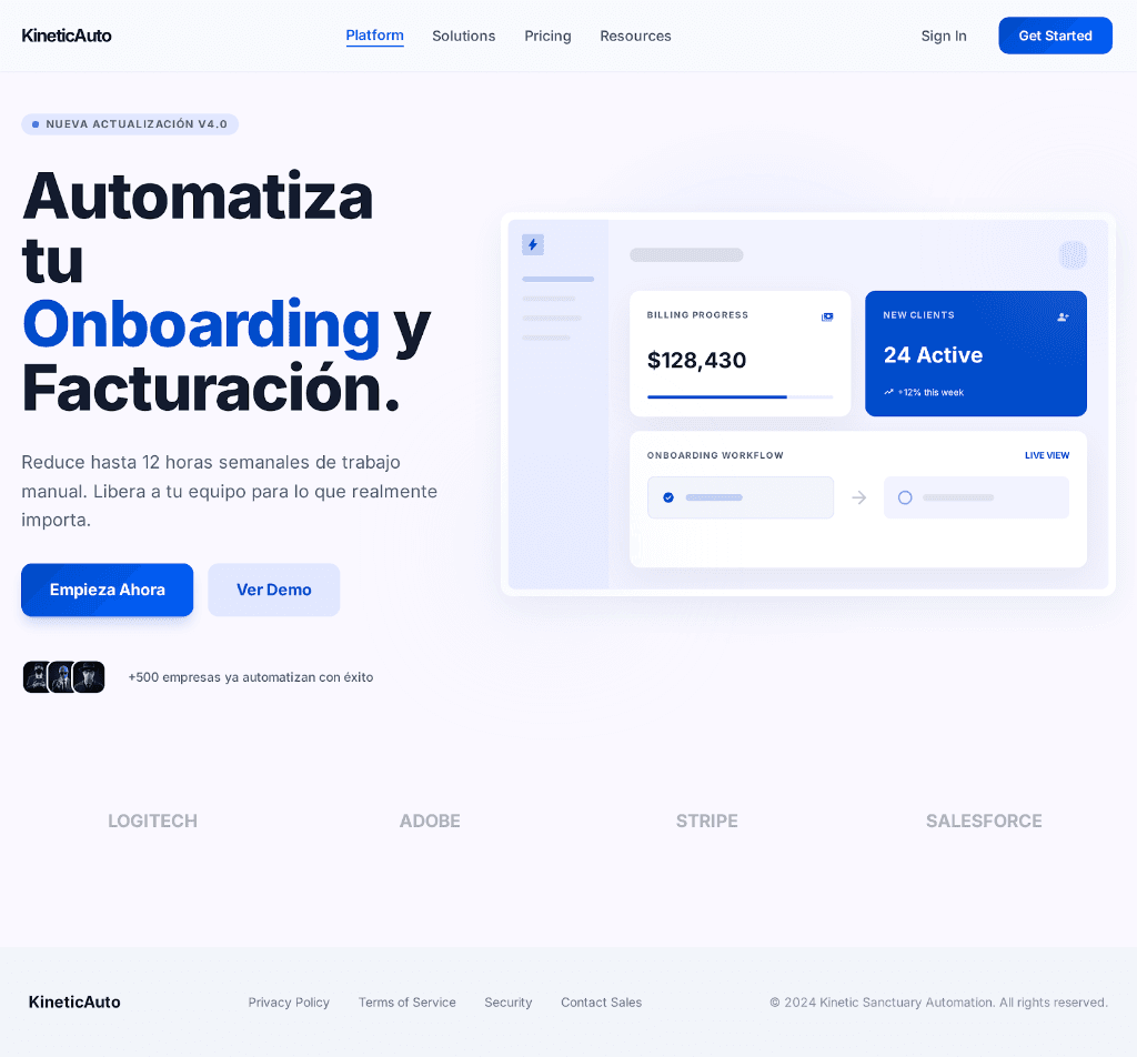KineticAuto — Automatiza tu Onboarding y Facturación